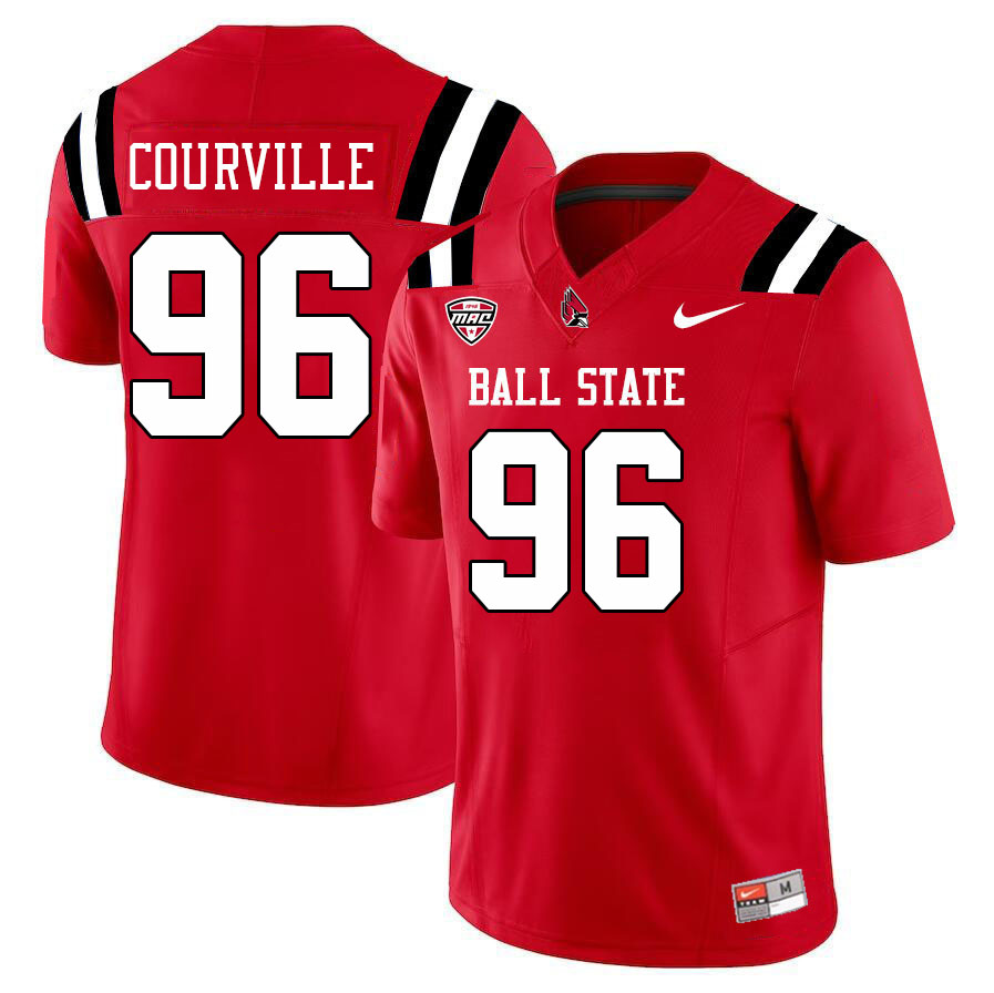 Ball State Cardinals #96 Jackson Courville College Football Jerseys Stitched Sale-Cardinal